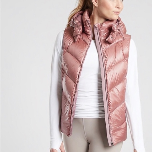 Athleta Jackets & Blazers - Athleta Lofty Down Puffer Vest Dogwood Mauve Hooded‎